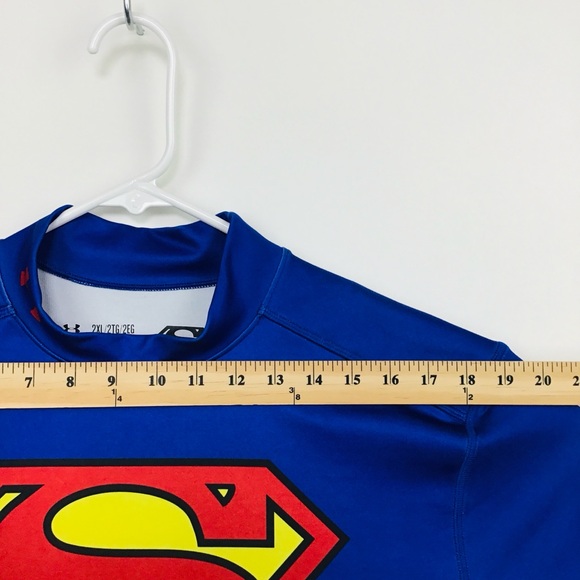 Under Armour ColdGear Superman men’s long sleeve compression tee shirt 2XL - Picture 9 of 10